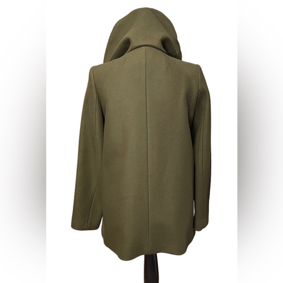 Sandro Wool Coat with Fur-Trimmed Hood - Size EU 36 - Picture 10 of 16